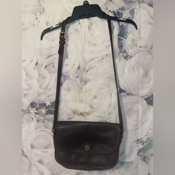 Vintage COACH #9790 City Bag Mahogany Brown Leather Crossbody Shoulder Purse - Picture 2 of 11